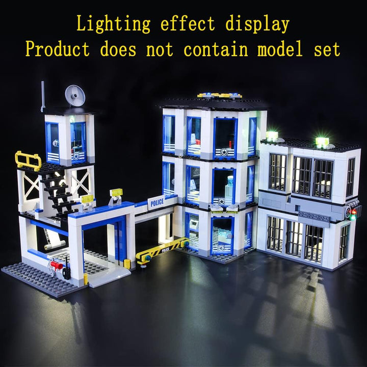 GEAMENT LED Licht-Set Kompatibel mit Lego Polizeiwache (Police Station) - Beleuchtungsset für City 6