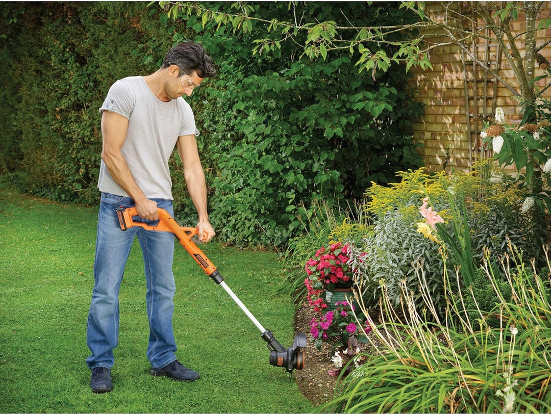 Black+Decker Rasentrimmer (18V 1,5Ah, 25 cm Schnittbreite, AFS Reflex Fadenverlängerung, für kleine
