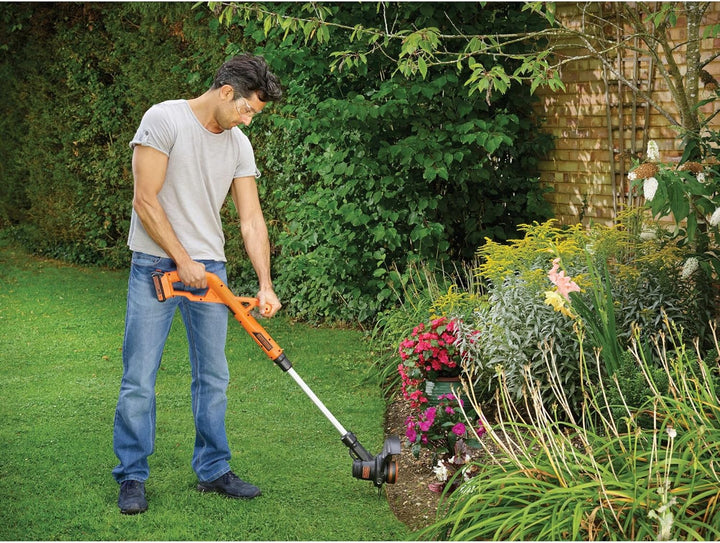 Black+Decker Rasentrimmer (18V 1,5Ah, 25 cm Schnittbreite, AFS Reflex Fadenverlängerung, für kleine