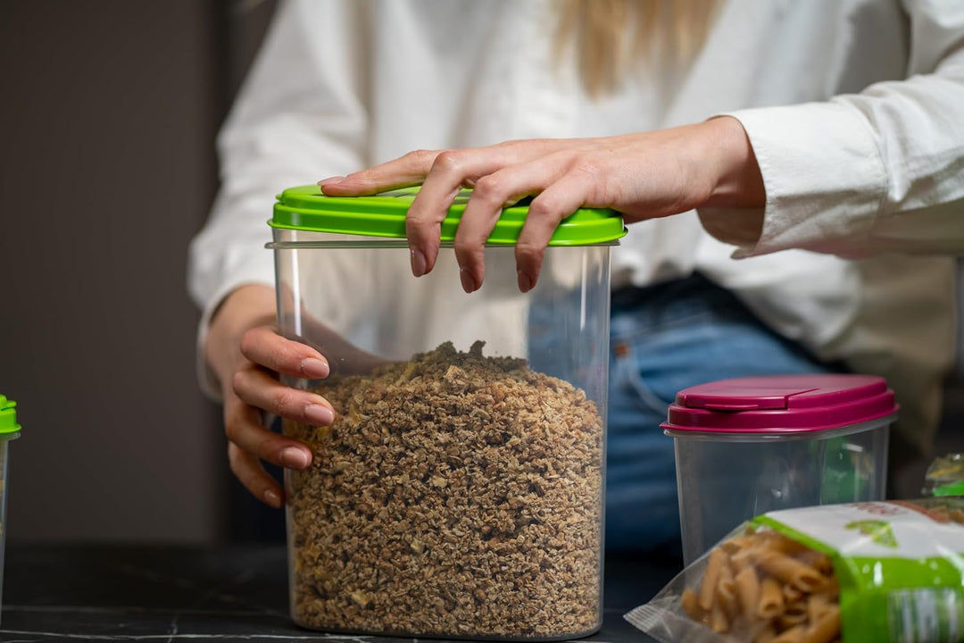 MiraHome Schüttdose für Müsli 2L 3er Set Blau – Vorratsdosen mit Deckel luftdicht – Frischhaltedosen