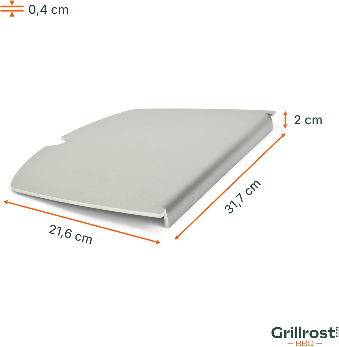 Grillrost.com Das Original Edelstahl Grillplatte | Plancha passend für Weber Q100/1000 - ersetzt ein