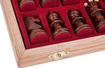 Square - Schach Schachspiel - AMBASADOR Mini - 35 x 35 cm - Schachfiguren & Schachbrett aus