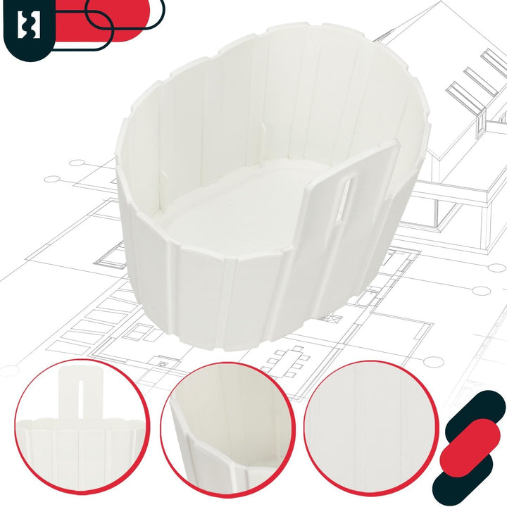 KOTARBAU® 6er Set Blumenkasten Balkon - Wandampel - Blumentopf - 20x14cm H: 13cm Weiss - Wandampel f