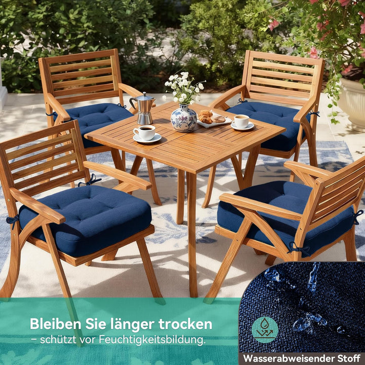 Codi Sitzkissen 40x40×8 cm 6er Set, Extra Dicke, Bequeme Stuhlkissen mit wasserabweisendem Bezug – W