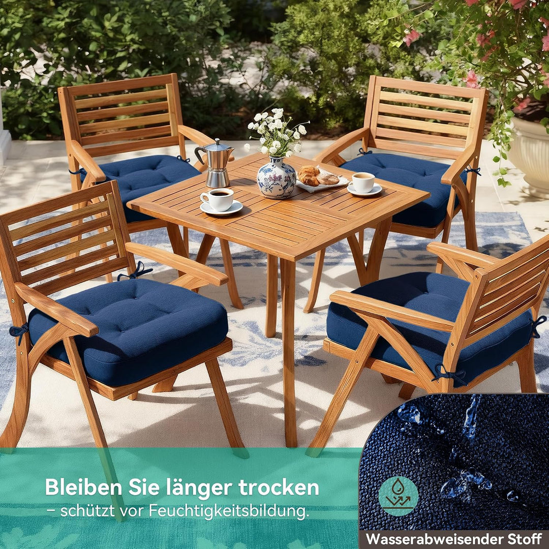 Codi Sitzkissen 40x40×8 cm 2er Set, Extra Dicke, Bequeme Stuhlkissen mit wasserabweisendem Bezug – W