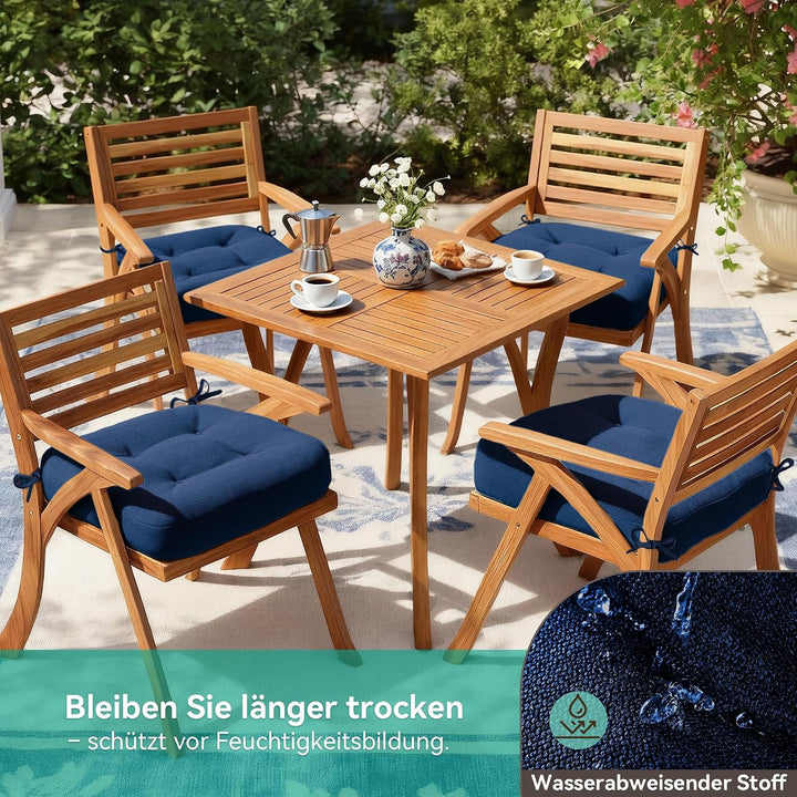 Codi Sitzkissen 40x40×8 cm 2er Set, Extra Dicke, Bequeme Stuhlkissen mit wasserabweisendem Bezug – W