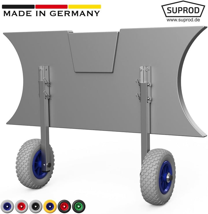 SUPROD Heckräder Slipräder Schlauchbooträder Transporträder klappbar Edelstahl ET200 grau/blau, grau