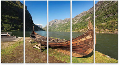 islandburner Bild auf Leinwand Altes Wikingerboot Gudvangen Dorf Flam Norwegen Bilder Wandbilder Pos