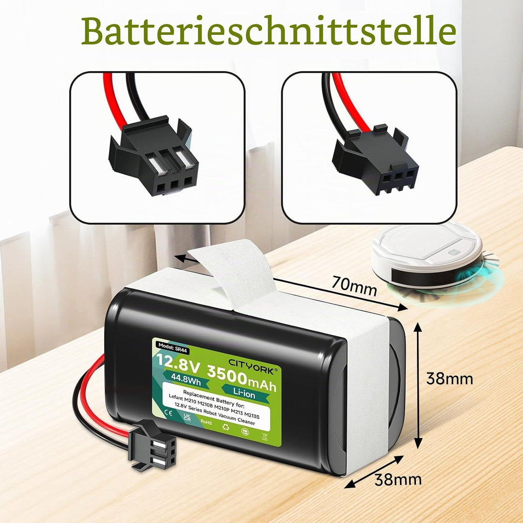 CITYORK 12.8V/ 3500mAh Ersatz Akku für 12.8V Lefant M210 M210B M210P M213 M213S M1, für 12.8V OKP Li