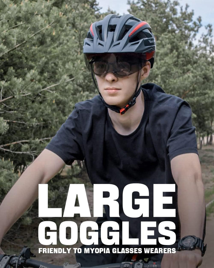 VICTGOAL Fahrradhelm MTB Mountainbike Helm mit magnetischem Visier Abnehmbarer Sonnenschutzkappe und