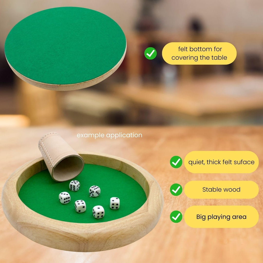 GICO Würfelteller/Würfelbrett rund und gross aus Holz Durchmesser 29 cm H 3,5 cm 7955