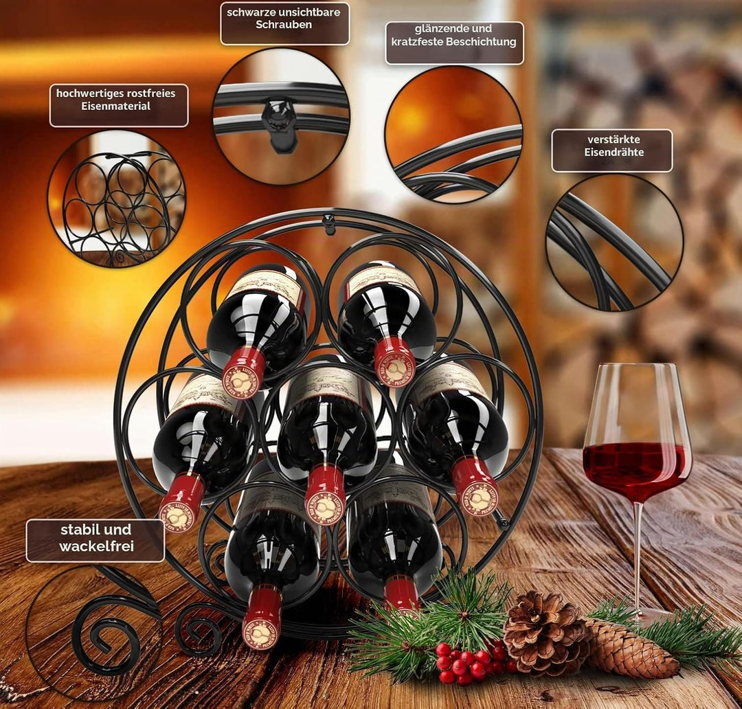 Weinregal Metall Schwarz Flaschenregal Wine Rack Weinflaschenhalter Schrank Shelf Weinhalter Weinstä