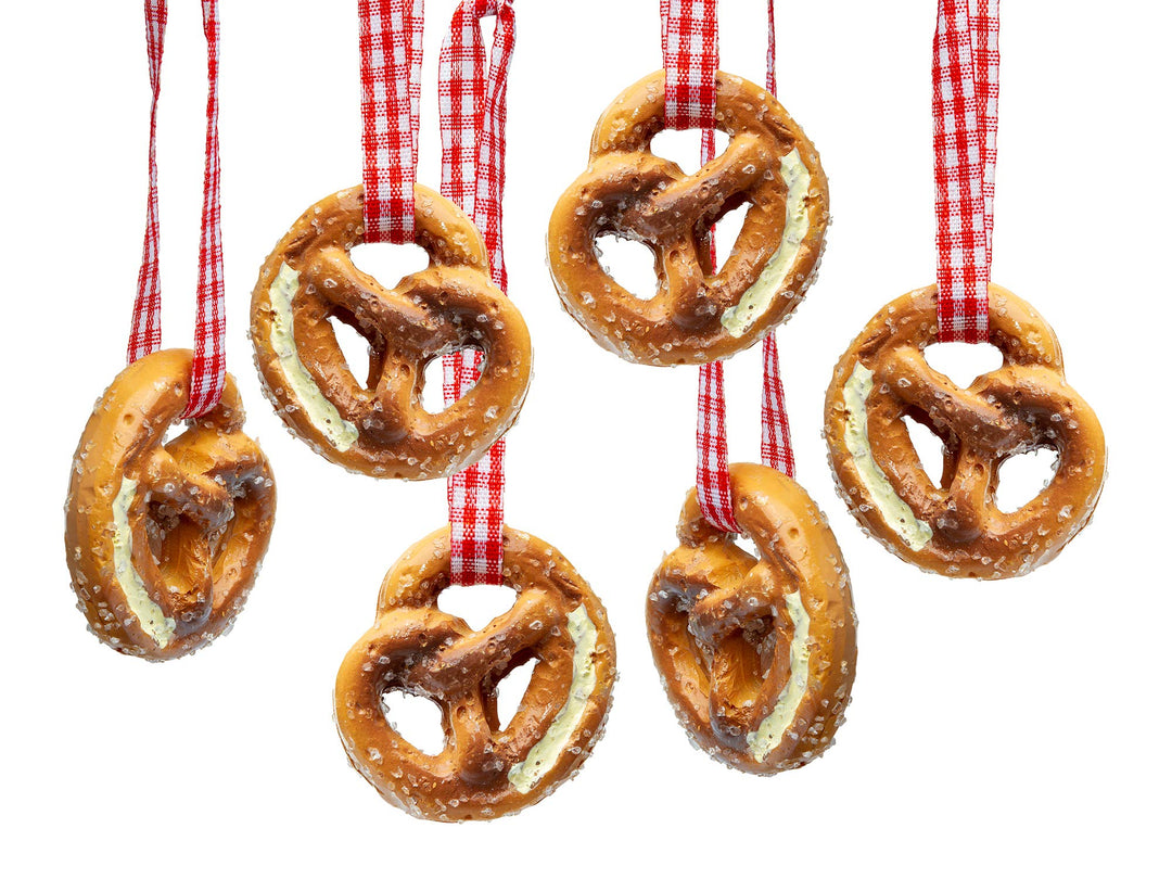 SIKORA BS693 Mini Brezel Ornamente Christbaumschmuck Weihnachtsbaum Anhänger 6er Set