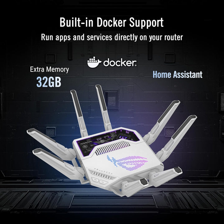ASUS ROG Rapture GT-BE19000AI Tri-Band Gaming Router (320MHz, WiFi 7, 802.11be, bis zu 325m² Abdecku
