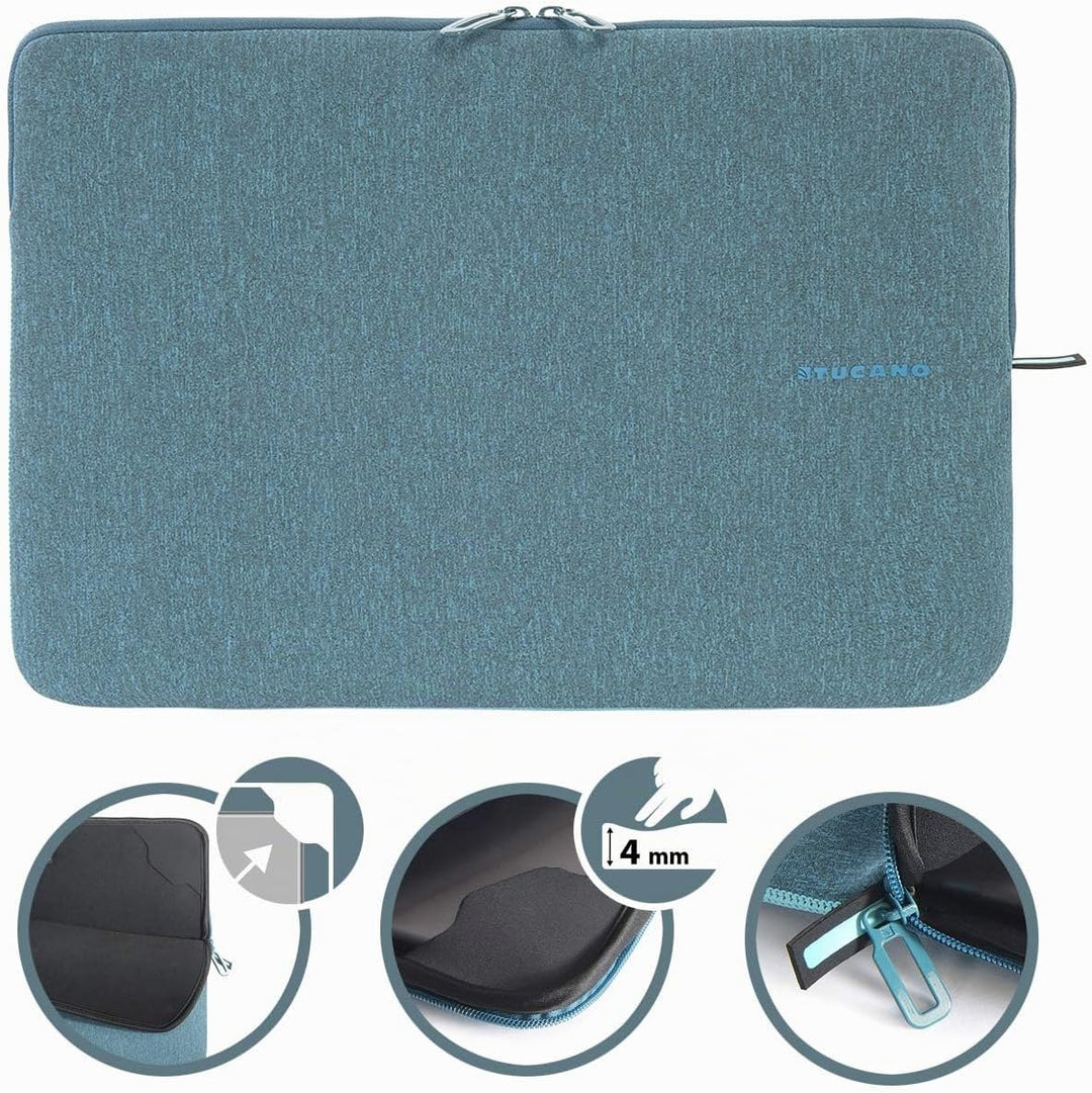 Tucano BFM1516-Z Second Skin Melange Neopren Notebook Sleeve, 38,1-40,64 cm (15-16 Zoll) hellblau