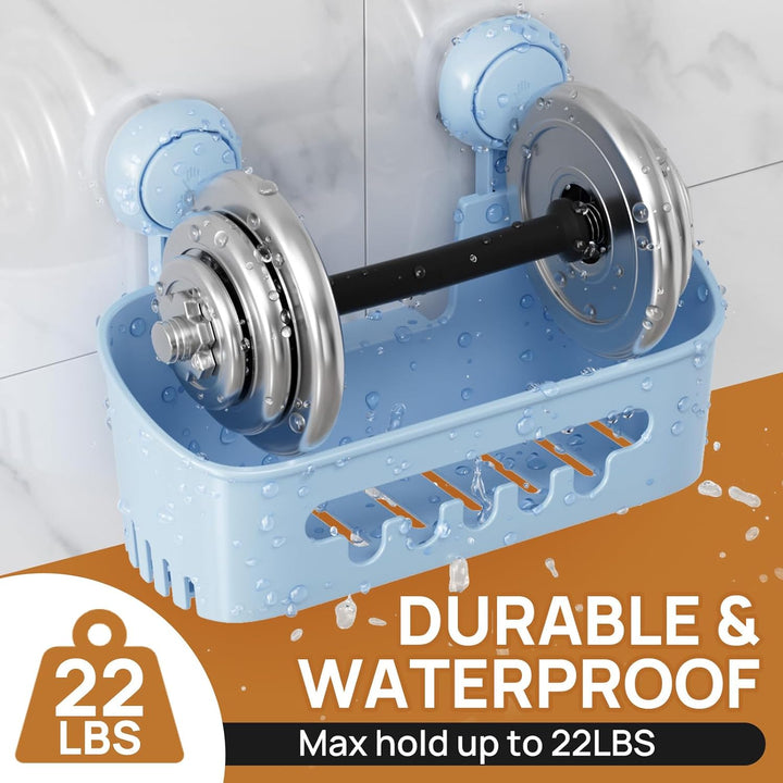 LEVERLOC Duschablage Ohne Bohren Saugnapf Dusche Organizer Grosse Kapazität Bad Organizer Ohne Bohre