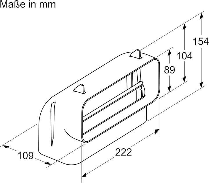 Bosch HEZ9VDSB3 Zubehör für Kochfelder mit Dunstabzug, 90° Flachkanalbogen vertikal, Grösse M, schwa