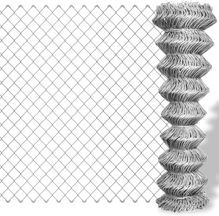 HOMIUSE Maschendrahtzaun Verzinkter Stahl 25x1 m Silbern Gartenzaun Metall Drahtgitter Zaun für Hund