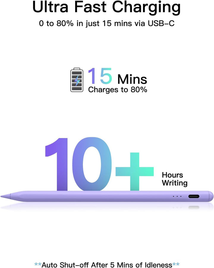 KEEPRO Stift für ipad 2018-2025, Schnellladefunktion Palm-Ablehnung Pencil für iPad A16/11/10/9/8/7/