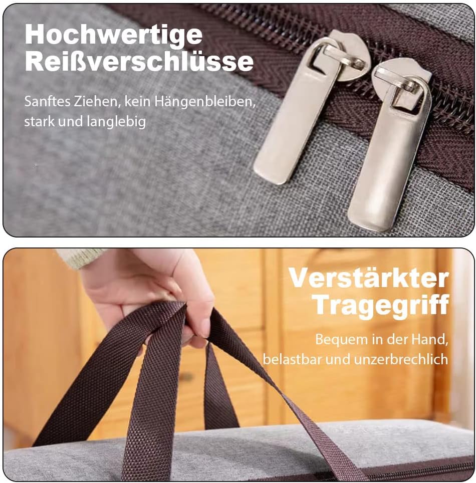 Aufbewahrungstasche für Bettdecken,Faltbare Aufbewahrungstasche Gross mit verstärktem Griff und Stab