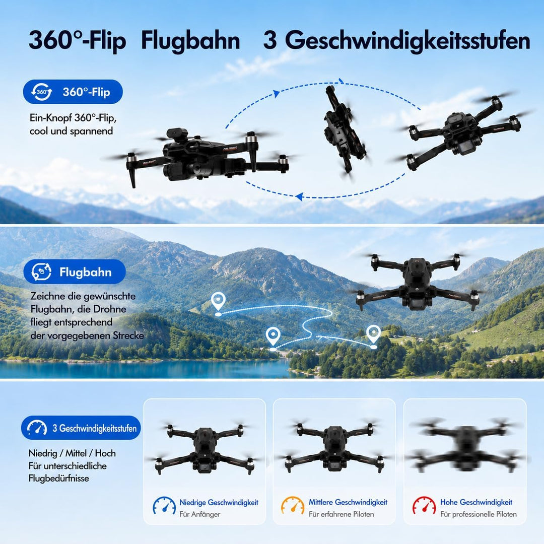 4,3"FPV-Drohne mit integriertem Bildschirm, Hindernisvermeidung, 1080P Kamera, bürstenloser Motor, 2