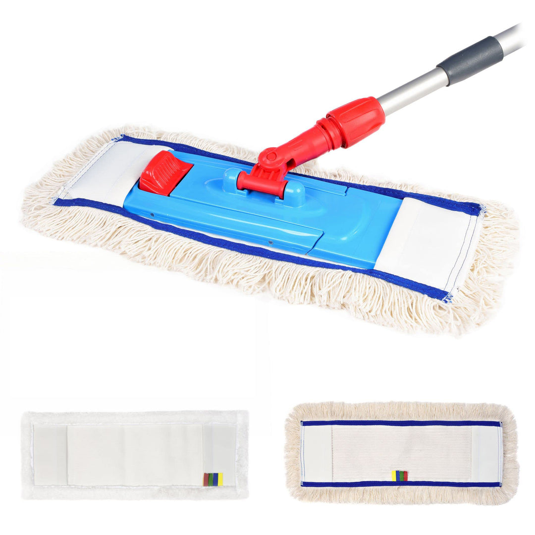 HyPaFol Baumwoll-Wischmopp mit Magnethalterung I 50cm Bodenwischer mit praktischer Verriegelung durc