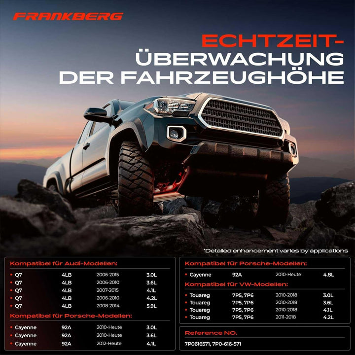 Frankberg 2x Niveausensor Höhensensor Hinten Kompatibel mit T-o-u-a-r-e-g 7P5 7P6 3.0L-4.2L 2010-201
