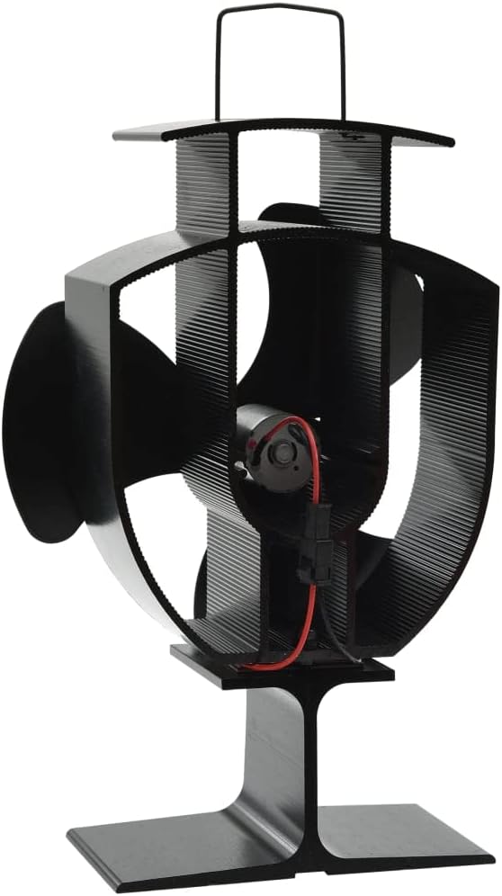 vidaXL Wärmebetriebener Kaminventilator 3 Blätter mit feuerfesten Drähten Stromlos Kaminofen Ventila