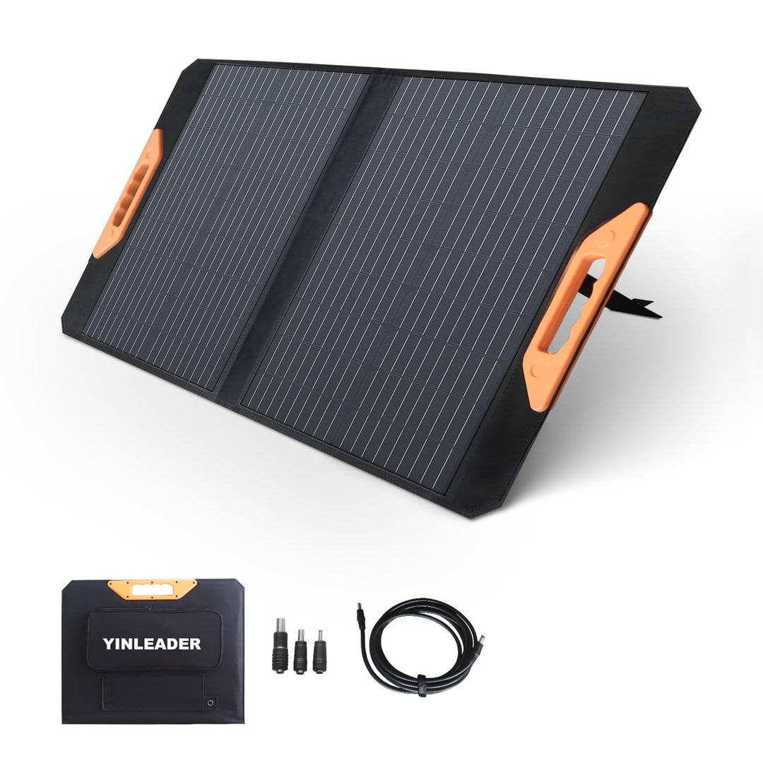 Yinleader 70W Falttragbares Solarmodul, 23% Umwandlungseffizienz, Wasserdicht Tragbares Ladegerät So
