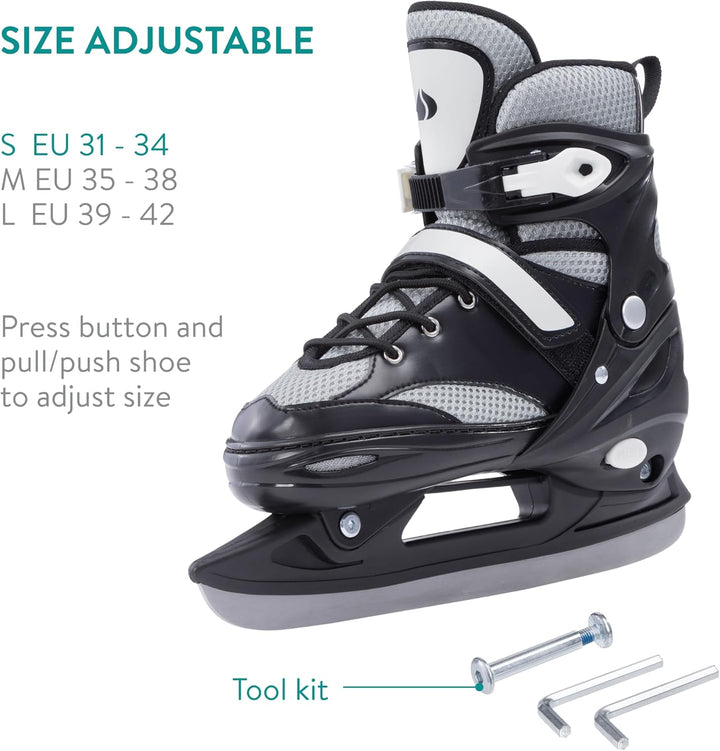 Navaris Schlittschuhe für Kinder und Erwachsene - Ice Skates Damen grössenverstellbar - Mit Werkzeug
