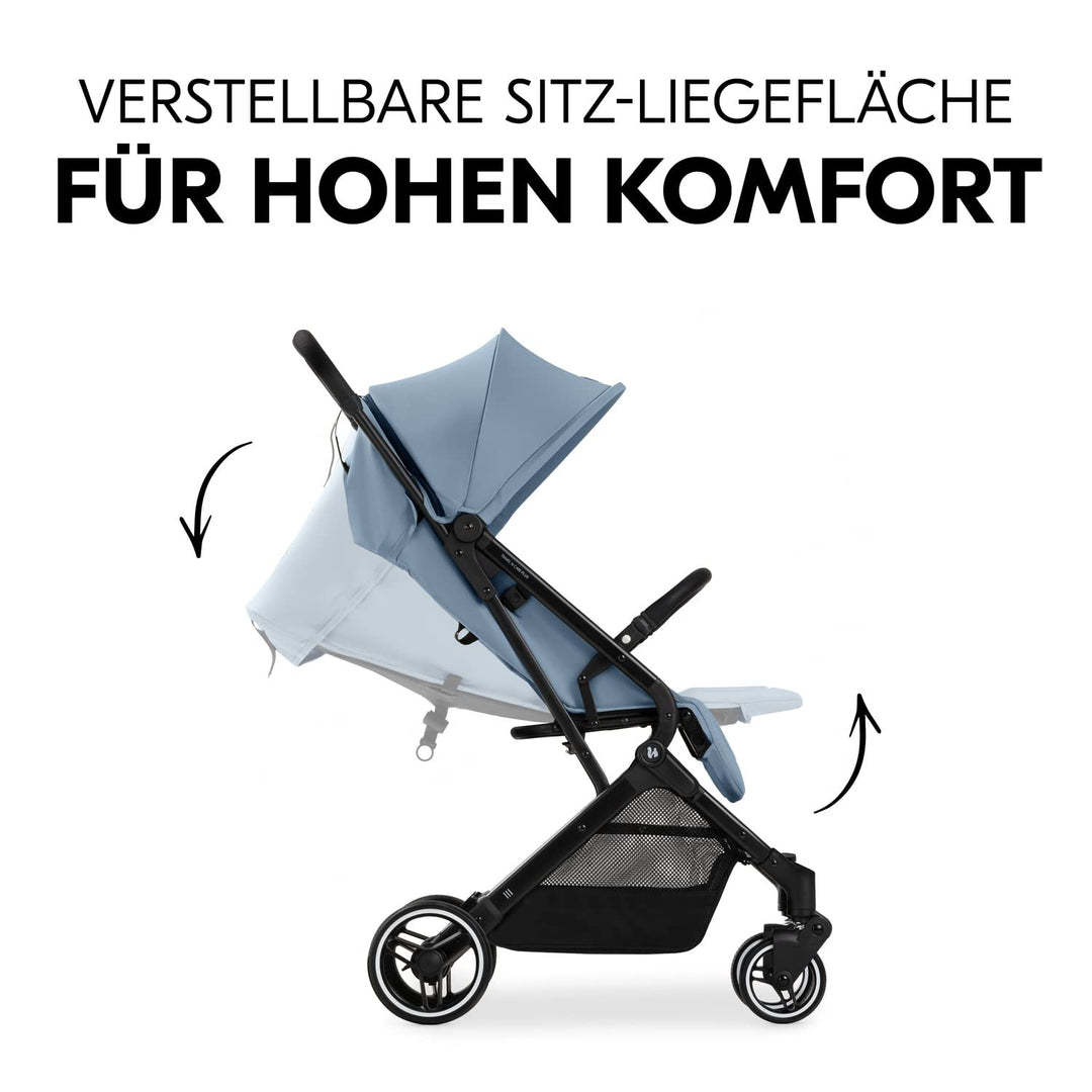 hauck Travel N Care Plus, Dusty Blue - Reisebuggy für Kinder ab Geburt bis 22 kg mit Liegefunktion &