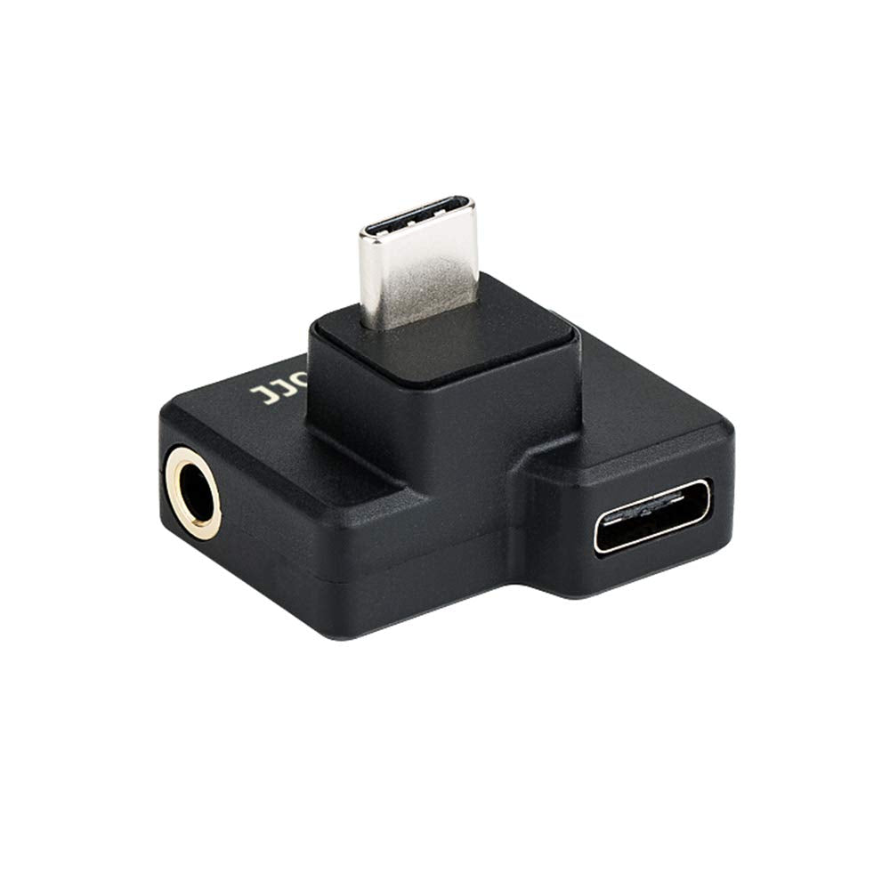 JJC 3,5 mm/USB-C Adapter für DJI Osmo Action Kamera, 3,5mm Mikrofon TRS Stecker für Externes Mikrofo