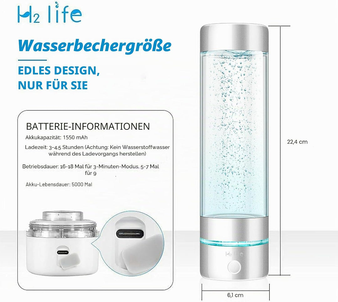 Wasserstoff Wassergenerator, professionelle BPA freie Wasserstoff Wasserflasche Dual Modus tragbarer