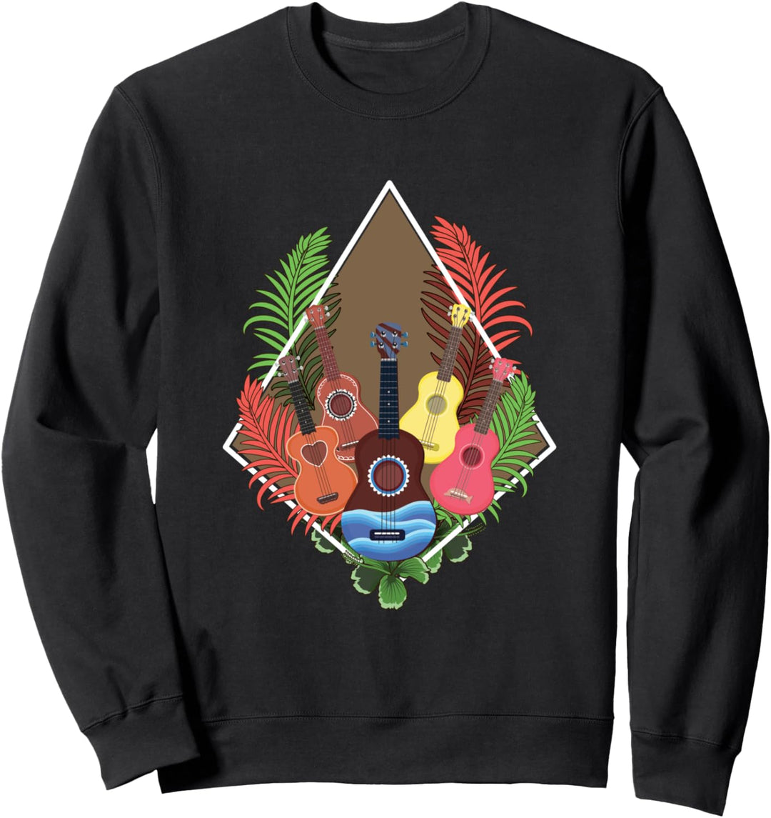 Blumen Uke Akustik Uke Gitarrist Musikinstrument Musik Sweatshirt