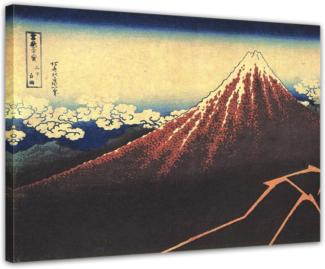 Bilderdepot24 Bild auf Leinwand | Katsushika Hokusai Gewitter unterhalb des Gipfels in 60x50 cm als