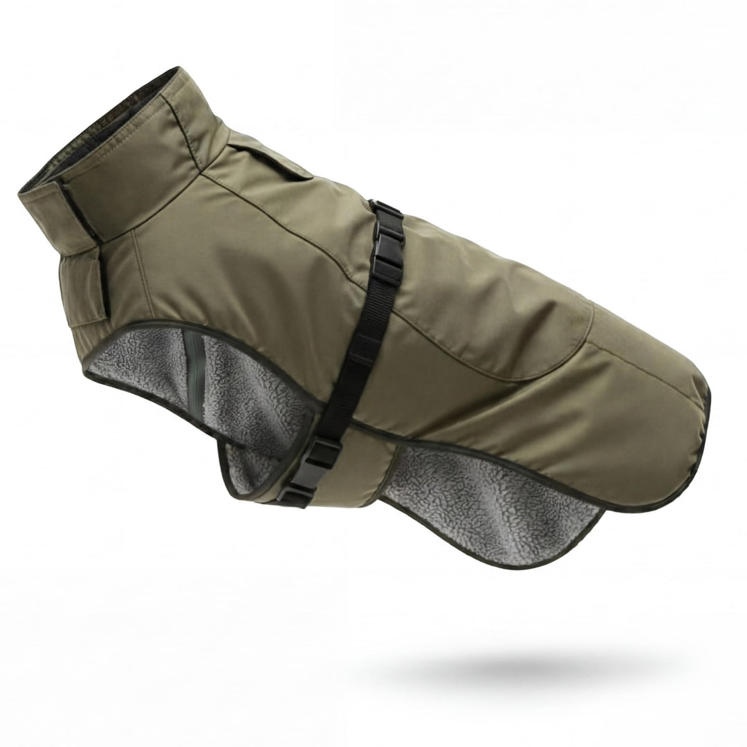 Regenmantel Hund wasserdicht mit Fleece-Futter – Hundemantel wasserdicht - Hundemantel warm - Regenm