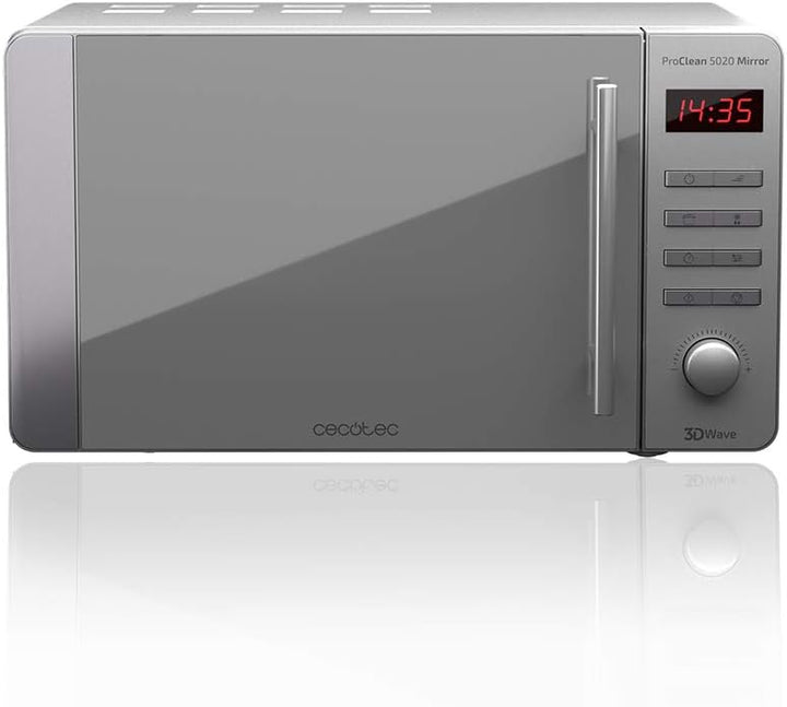 Cecotec Pro Clean 5120 Mirror Mikrowelle 700W Grill 800W 20L Garraum Ready 2 Clean Beschichtung 3 D