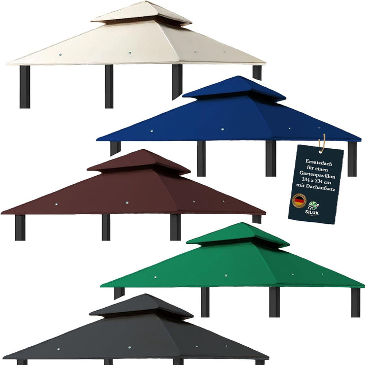 freigarten.de Ersatzdach für Pavillon 334 cm x 334 cm Sand Antik Pavillon Wasserdicht Material: Pana