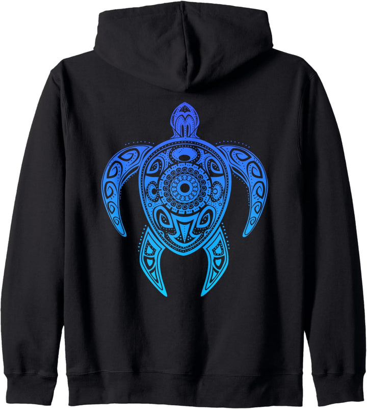 Bunte Schildkröte Aquarell Maori Ozean Scuba S-XXXL Kapuzenjacke