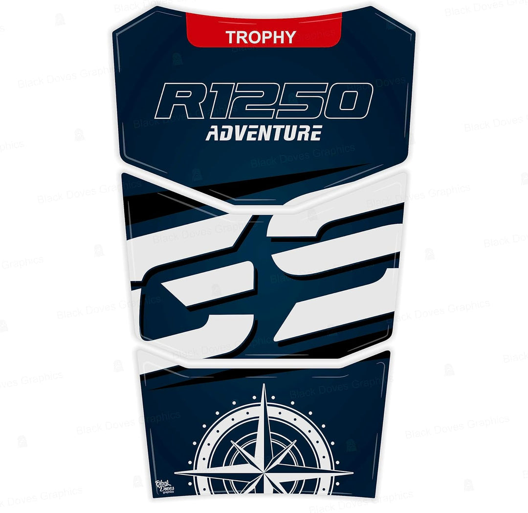BLACK DOVES GRAPHICS Tankpad 3D kompatibel mit Motorrad R 1250 GS Adventure Trophy ab 2022 bis 2023