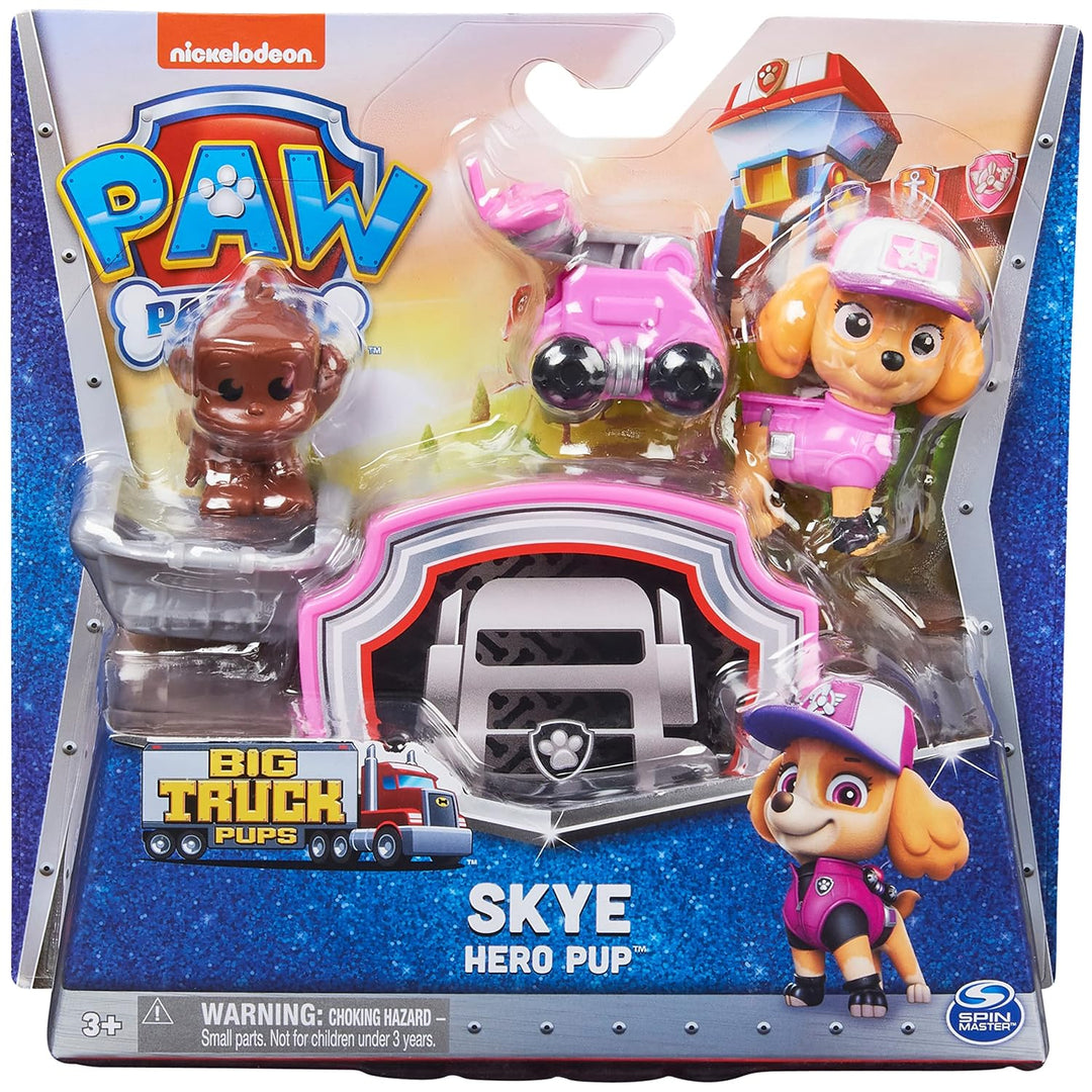 PAW PATROL 6065252, Big Truck Pups, Skye Action-Figur mit Rettungsdrohne zum Anheften, Kabine als Ha