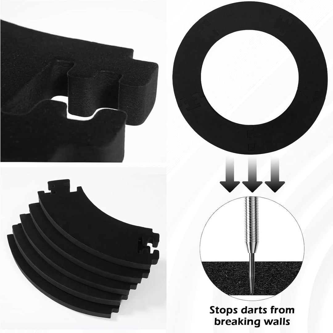 5 Pcs Spleissen Dart Surround Wandschutz, Haltbares Eva Dartboard Surround Innendurchmesser 45cm, Au