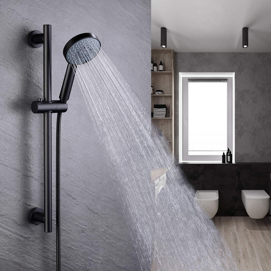 KES Duschstange Schwarz Matt Brausestange Edelstahl SUS304 Wandstange Dusche Duschkopfhalterung Dusc