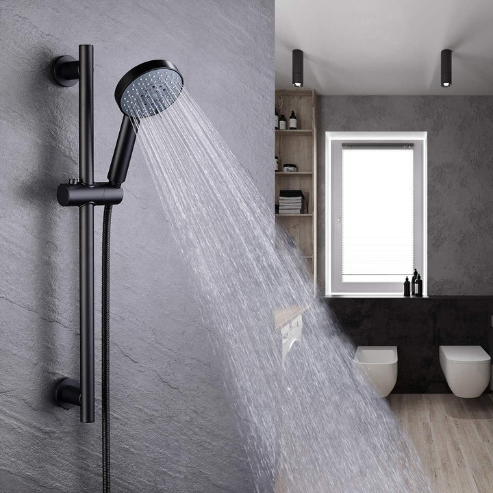 KES Duschstange Schwarz Matt Brausestange Edelstahl SUS304 Wandstange Dusche Duschkopfhalterung Dusc
