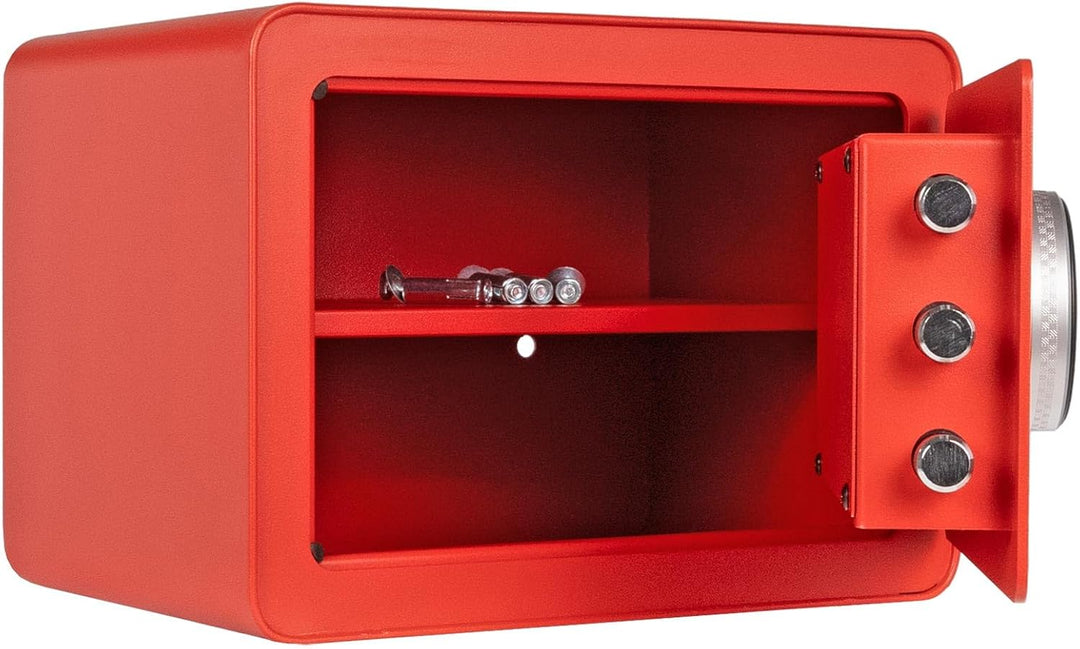 Rottner Möbeltresor Vintage-Red Stahl Elektronikschloss Fingerprint mechanische Notöffnung Innenbele