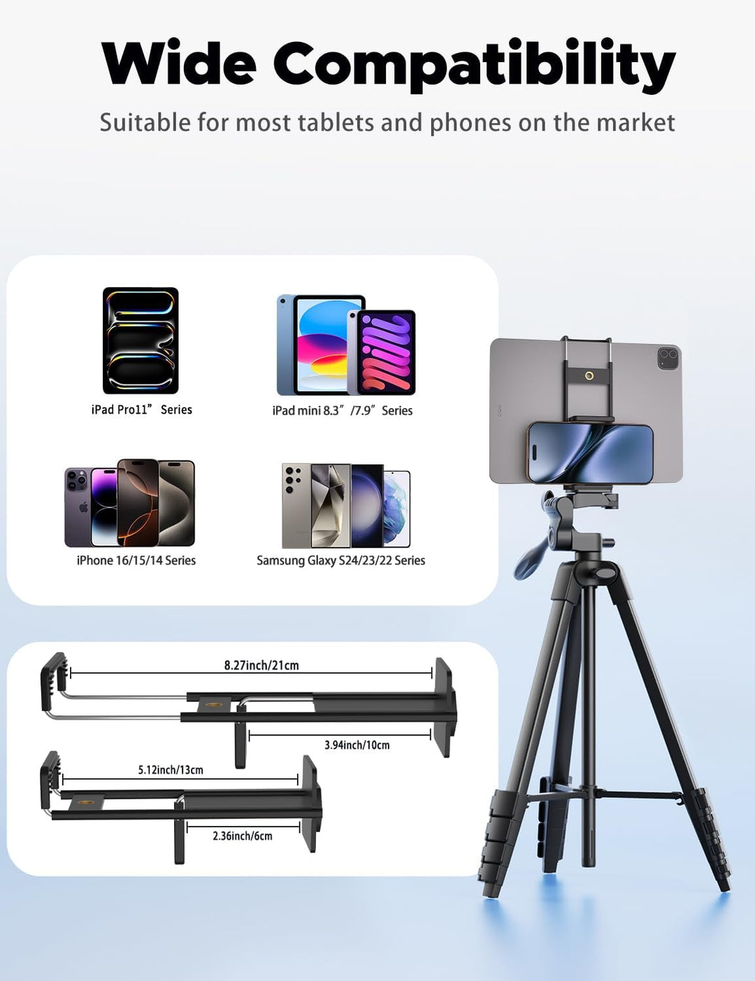 Handy Stativ, Lusweimi 153 cm Stativ für iPad und iPhone mit drahtloser Fernbedienung, Kamera Stativ