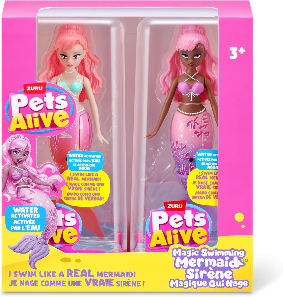 Pets Alive-Water Activated-Series 1-Swimming Mermaid(Sea Star) + (Coral) - 2 pk Rosa, Rosa