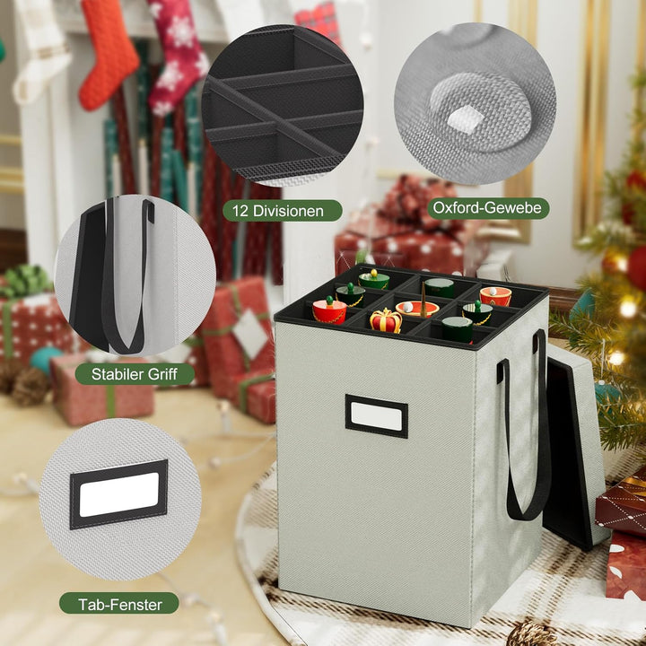 VERONLY Aufbewahrungsbox für Weihnachtsdekoration – Nussknacker & Figuren – bis 16 Zoll – mit verste