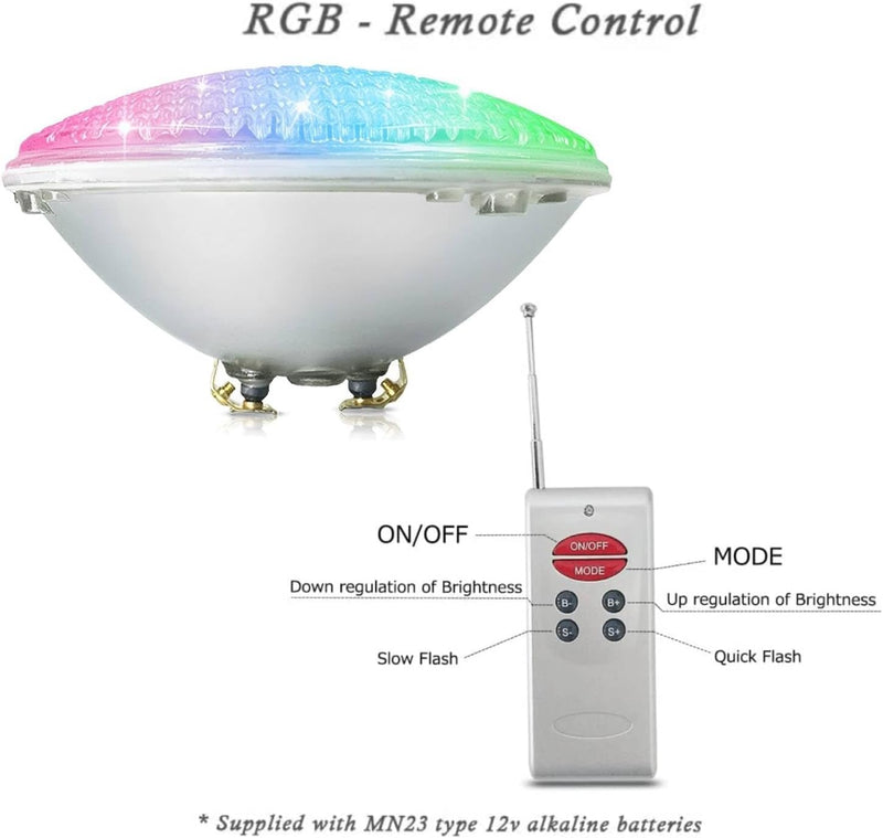 COOLWEST RGB Schwimmbadleuchten 18W PAR56 LED Poolbeleuchtung Einhänge Unterwasser ersatz 150W Halog