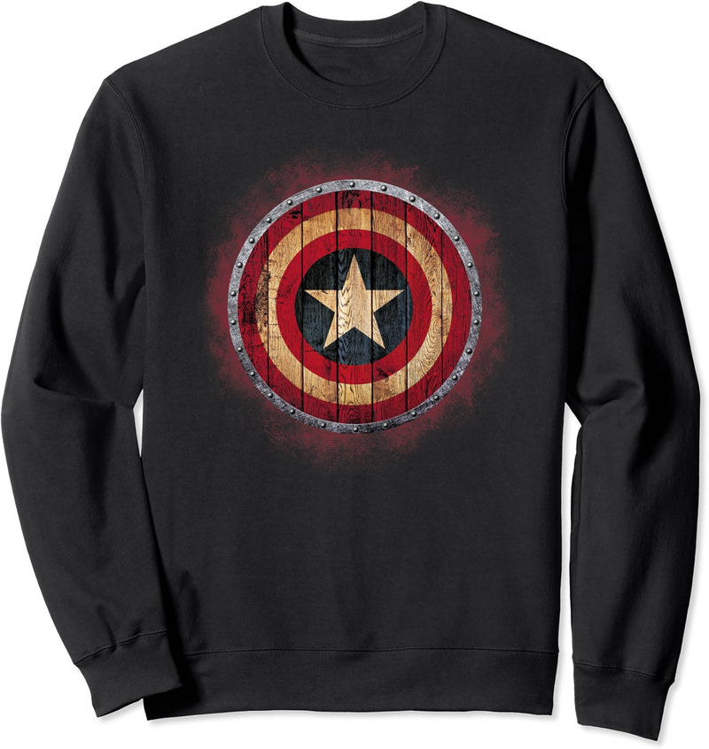 Marvel Comics Captain America Avenger Wood Painted Shield Sweatshirt
